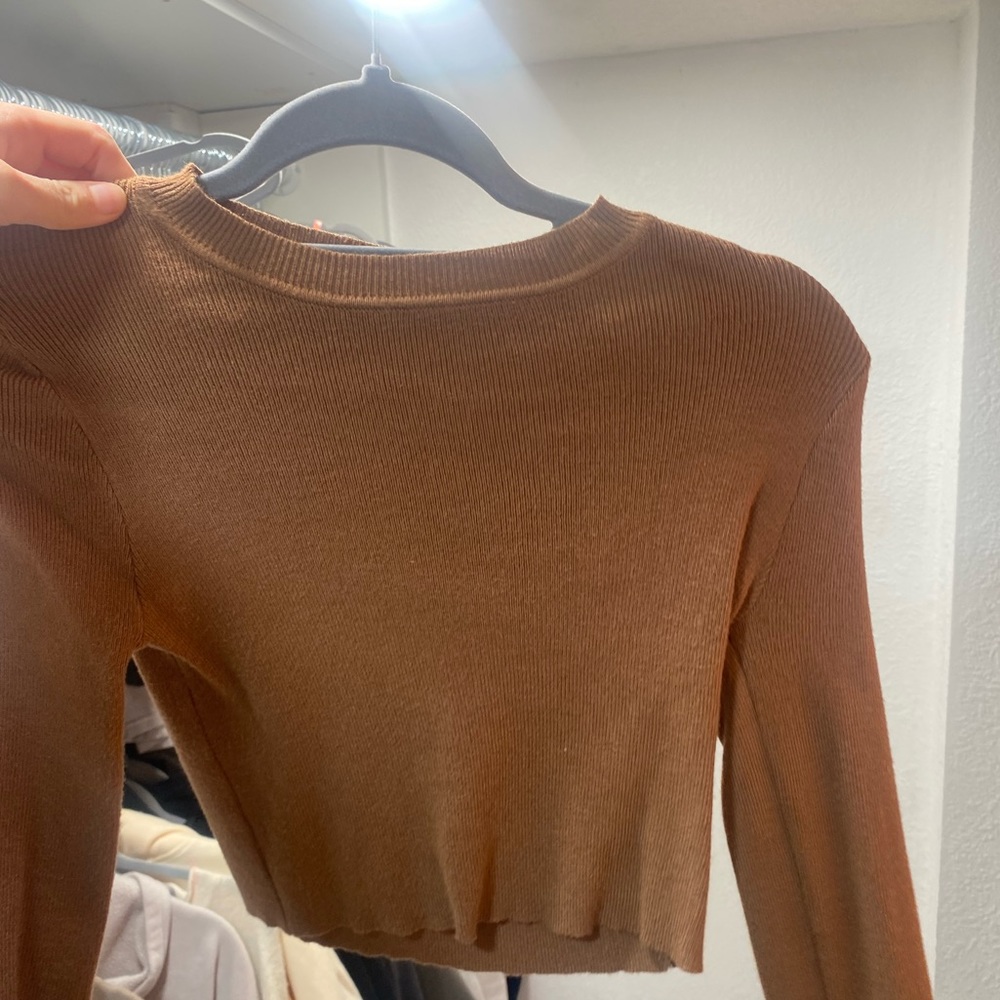 Brown cropped long sleeve